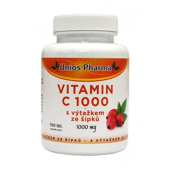 UNIOSPHARMA Vitamín C 1000 mg so šípkami 150 tabliet + Zinok 15 mg 60 tabliet zadarmo