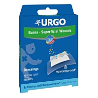 URGO Burns lipidokoloidná náplasť vodeodolná 10 x 7 cm 4 kusy