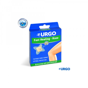 URGO FAST Healing Knee hydrokoloidná náplasť na kolená 6 ks URGO FAST Healing Knee hydrokoloidná náplasť na kolená 6 ks