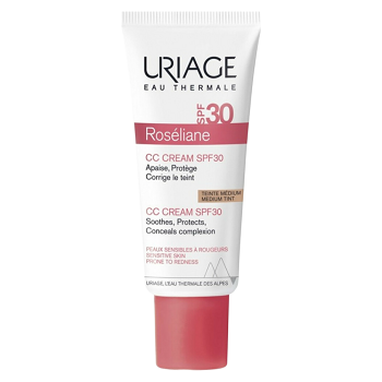 URIAGE CC krém pre citlivú pleť so sklonom k začervenaniu SPF 30 Roséliane 40 ml (Dermokozmetika pleťové krémy) - Hydratačný, Upokojujúci