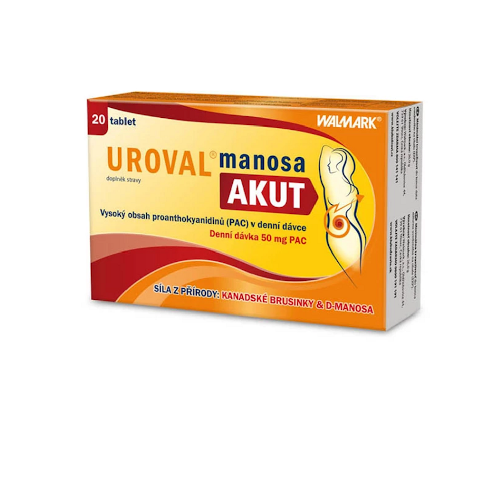 Uroval manosa Akut tablety pre zdravie močových ciest 20 tbl kúpite na Mojalekaren.sk