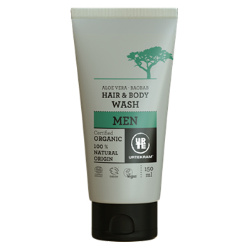 URTEKRAM BIO Sprchový gél a šampón pre mužov s aloe a baobabom 150 ml