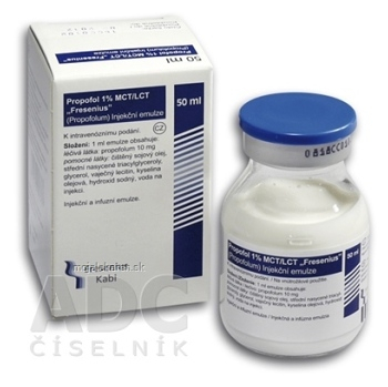 PROPOFOL 1%  MCT/LCT Fresenius emu ijf (liek.inj.skl.) 1x50 ml (Lieky na predpis)