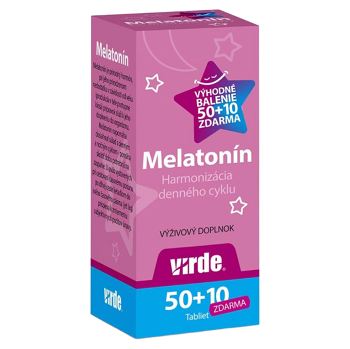 VIRDE Melatonín Výhodné balenie 50+10 tabliet (Na spánok) - Viaczložkové