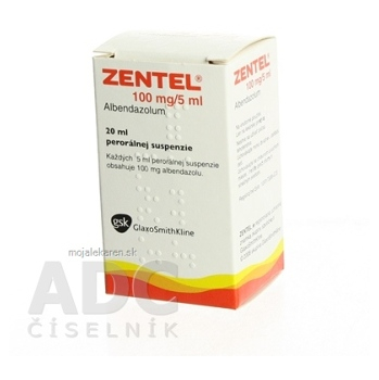 ZENTEL sus por (20 ml/400 mg) (fľ.PVC) 1x20 ml (Lieky na predpis)