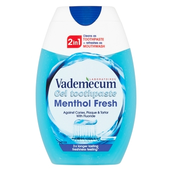 VADEMECUM Menthol Fresh 2v1 Gélová zubná pasta 75 ml