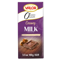 VALOR Čokoláda mliečna s orieškovou náplňou 36% kakaa bez prídavku cukru 100 g