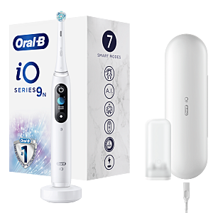 Oral-B el Kartáček iO 9 Series White Elektrická zubná kefka (Oscilačné, magnetické zubné kefky) - Časovač, Tlakový senzor vizuálny, Viac režimov čistenia, Bluetooth, Indikátor napájania