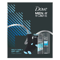DOVE Men+Care Clean Comfort darčeková sada - Sprchový gél 250 ml + Antiperspirant sprej 150 ml + Ponožky