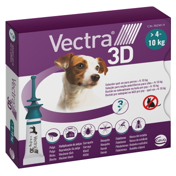 VECTRA 3D Spot-On S pre psov 4-10 kg 1,6 ml 3 pipety