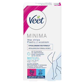 VEET Minima Hypoalergénne voskové pásiky na nohy 12 ks (Depilačné prúžky)