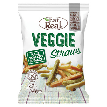 EAT REAL Veggie Straws s kelom, paradajkami a špenátom 113 g BEZ lepku
