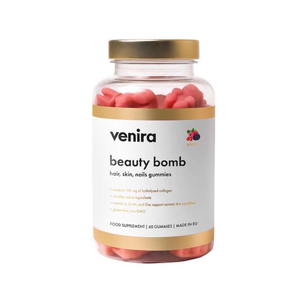 Venira Beauty Bomb gumové medvedíky pre krásne vlasy, pleť a nechty príchuť Forest Fruit 60 ks