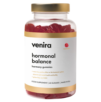 VENIRA Hormonal balance harmony malina 60 gumových cukríkov (Energia, únava) - Viaczložkové
