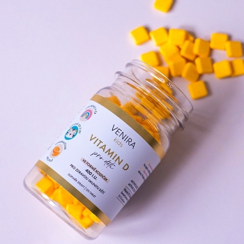 VENIRA Kids vitamín D pre deti pomaranč 120 cmúľacích tabliet