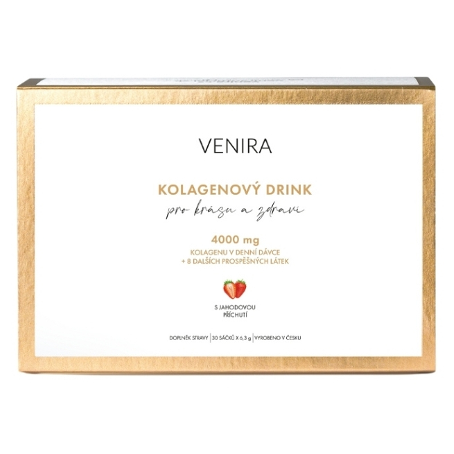 Venira Kolagénové drinky prášok na prípravu nápoja pre krásne vlasy, pleť a nechty príchuť Strawberry 30x6.3 g kúpite na Mojalekaren.sk