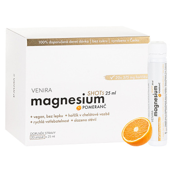 VENIRA Magnesium shots príchuť pomaranč 20 ampuliek, expirácie