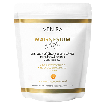 VENIRA Magnézium shots pomaranč 30 x 25 ml (Magnézium (Horčík)) - Viaczložkové
