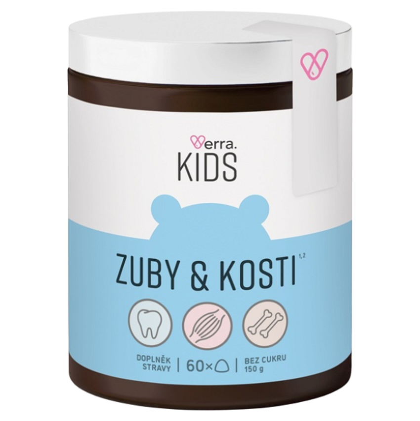 Verra KIDS Zuby & Kosti žuvacie mäkké tobolky na podporu zdravia kostí a zubov pre deti 60 ks