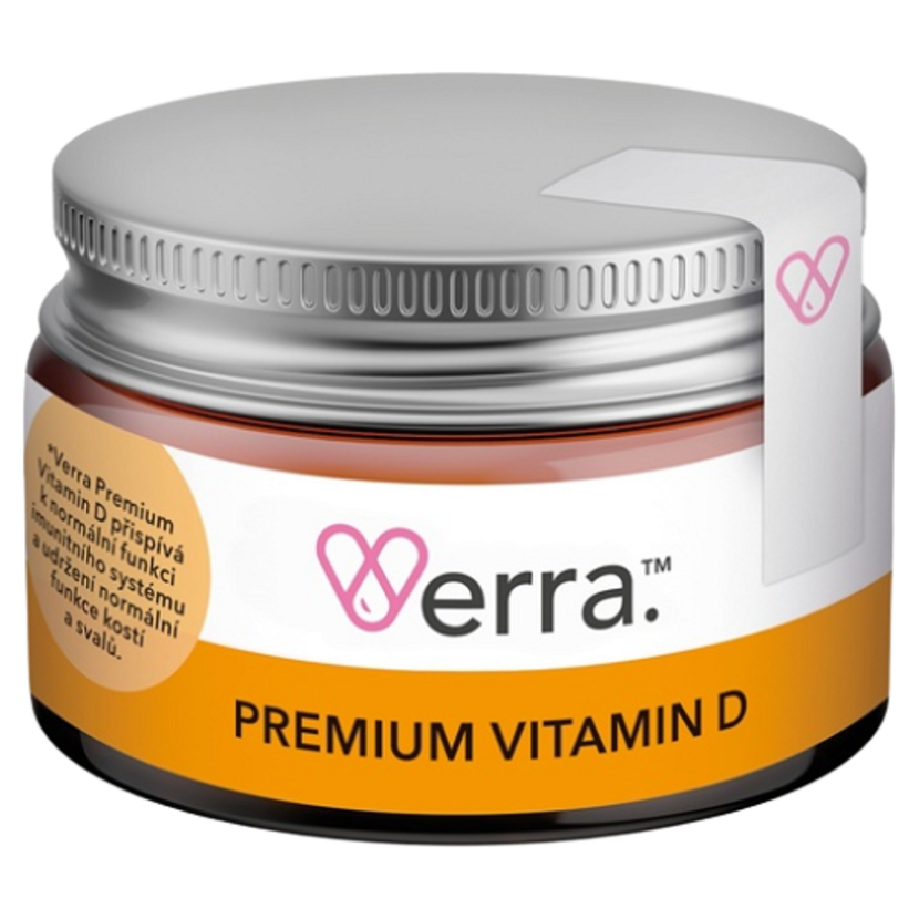 Verra Premium Vitamín D vitamín D na podporu imunity, funkcie kostí a svalov 30 cps