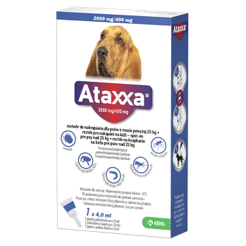 ATAXXA 2000 mg/400 mg roztok na kvapkanie na kožu pre psov nad 25 kg 1 pipeta