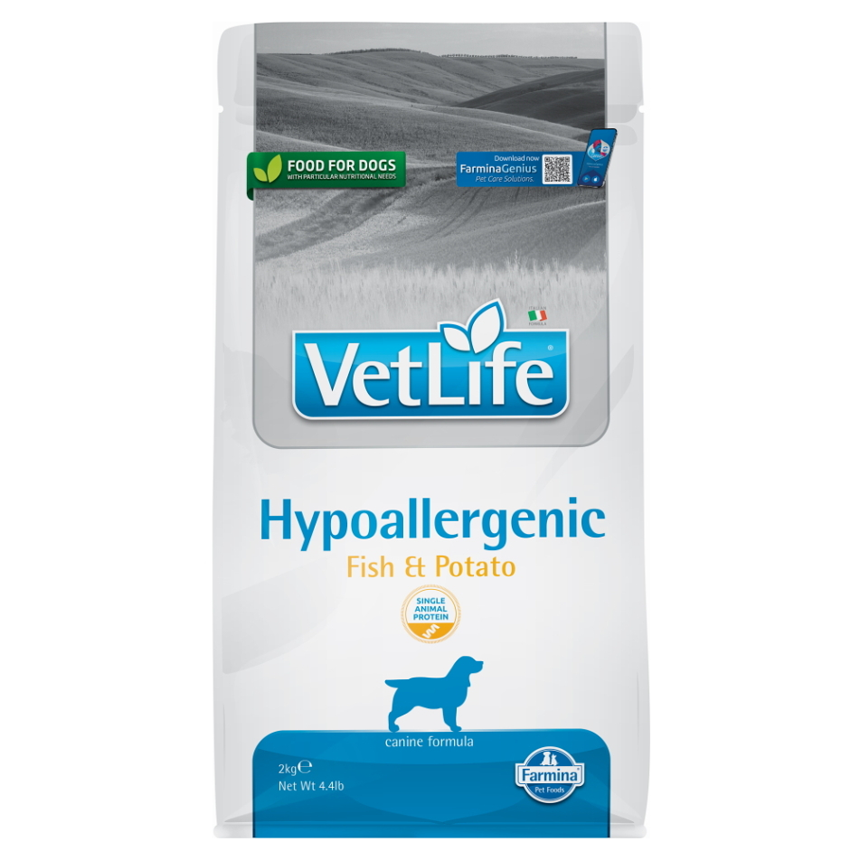 Farmina Vet Life dog hypoallergenic, fish & potato monoproteínové krmivo pre psy 2kg