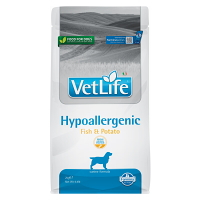 VET LIFE Natural Hypo Fish & Potato granule pre psov, Hmotnosť balenia (g): 2 kg