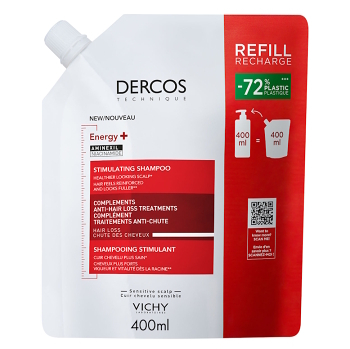 VICHY DERCOS Energy+ Šampón - náhradná náplň 400 ml (Dermokozmetika šampóny na vlasy)