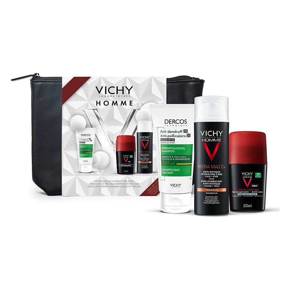 Vichy Homme sprchový gel na tělo a vlasy 100 ml + hydratační péče proti známkám únavy na pleť a oční okolí 50 ml dárková sada kúpite na Mojalekaren.sk