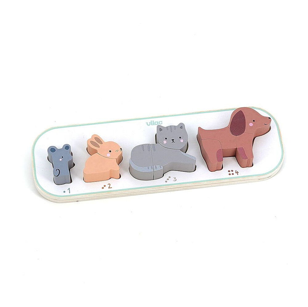 E-shop VILAC Vkladacie puzzle učím sa počítať zvieratká Sarah Betz 11 kusov