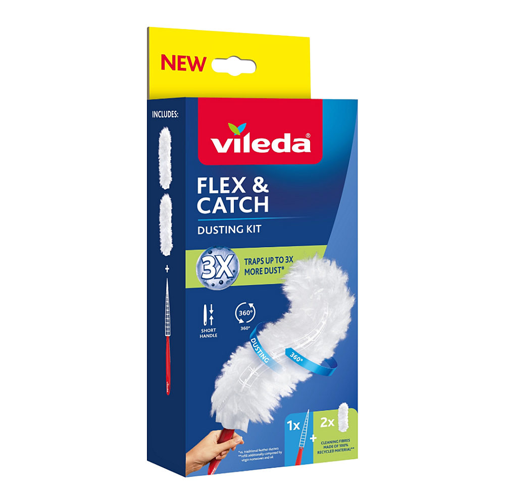 VILEDA Flex&Catch prachovka s krátkou rukoväťou