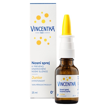 VINCENTKA Nosový sprej junior hypotonický 25 ml (Spreje a morské vody) - Čistiace, Hypotonický