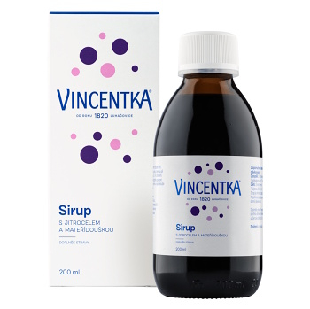 VINCENTKA Sirup materina dúška + skorocel 200 ml