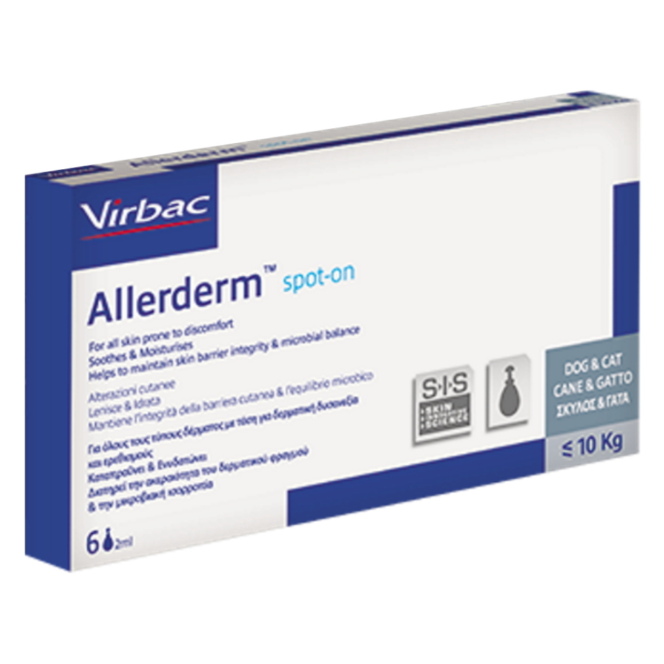 E-shop VIRBAC Allerderm spot on 6x2ml pre psov a mačky do 10 kg