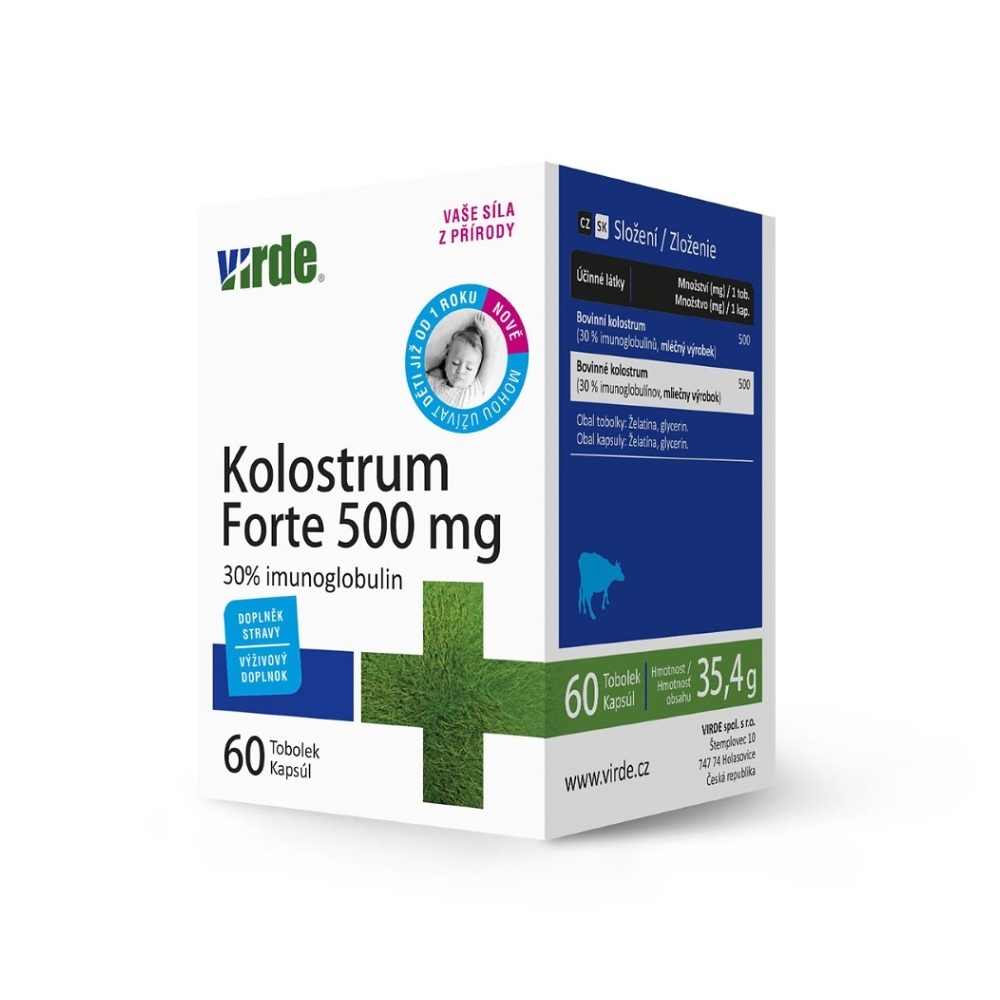 VIRDE Kolostrum forte 500 mg 60 kapsúl kúpite na Mojalekaren.sk