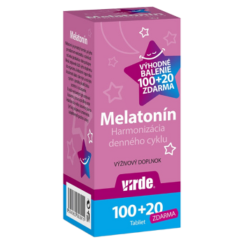 VIRDE Melatonín Výhodné balenie 100 + 20 tabliet (Na spánok) - Viaczložkové