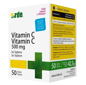 VIRDE Vitamín C 500 mg so šípkami 50 tabliet