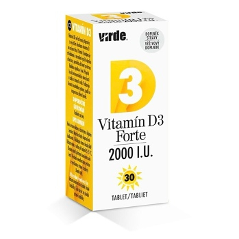 VIRDE Vitamín D3 Forte 2000 I.U. 30 tabliet (Vitamín D) - Jednozložkové