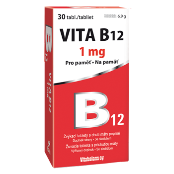 VITA B12 1 mg 30 tabliet (Vitamín B) - Jednozložkové