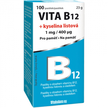 VITABALANS Vita B12 + kyselina listová 1 mg/400 mcg 100 tabliet
