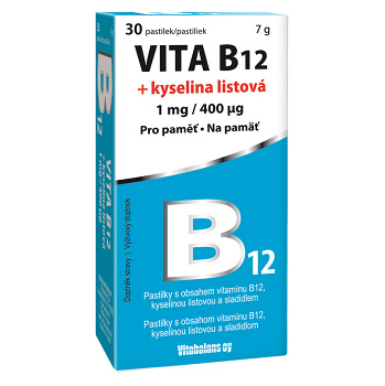 VITA B12 + kyselina listová 1 mg/400 mcg 30 tabliet