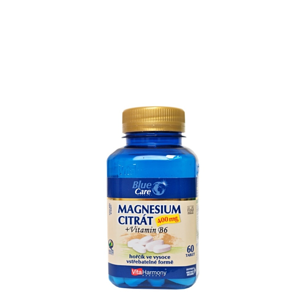VITAHARMONY Magnesium citrát 400 mg + Vitamín B6 60 tabliet