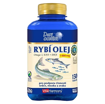 VITAHARMONY Rybí olej Omega 3 1000 mg 150 kapsúl (Srdce, cholesterol) - Prírodné, Jednozložkové