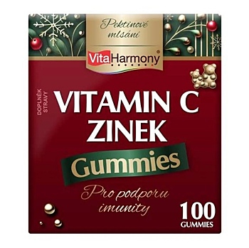 VITAHARMONY Vitamín C & zinok vianočné balenie 100 gummies (Vitamíny na imunitu) - Viaczložkové
