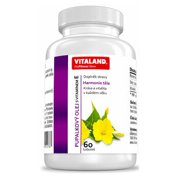 VITALAND Pupalkový olej s vitamínom E 60 kapsúl