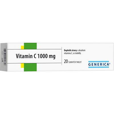Generica Vitamín C 1000 mg šumivé tablety výživový doplnok 20 tbl kúpite na Mojalekaren.sk