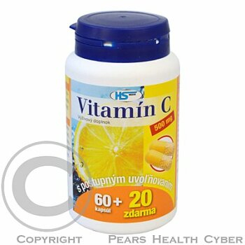 HS Vitamín C 500 mg Medik s postupným uvoľňovaním 60 + 20 kapsúl ZADARMO
