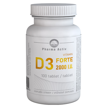 PHARMA ACTIV Vitamín D3 forte 2000 I.U. 100 tabliet (Vitamín D) - Jednozložkové