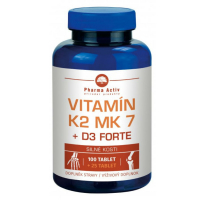 PHARMA ACTIV Vitamín K2 MK7 + D3 FORTE 1000 I.U. 125 tabliet