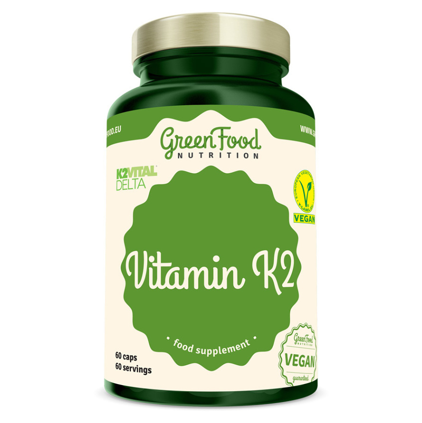GreenFood Nutrition Vitamin K2 kapsuly na podporu zdravia kostí a kĺbov 60 cps kúpite na Mojalekaren.sk